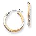 14k and Rhodium Diamond-Cut 2.5mm Twisted Hoop Earrings