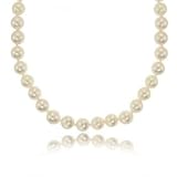 Ladies Yellow Gold Necklace with White Akoya Pearls