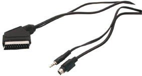 S-VHS + 3.5MM STEREO - SCART / plug to 21p scart plug / 1.50m