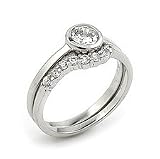 Elegant Bezel CZ Wedding Set