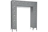 Penco Locker 16 Person 72x18x72 16 Doors Ready To Assemble Gray