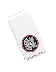 Sterling Silver U.S Coast Guard Money Clip w/blue bkgrd