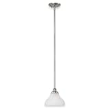 Royce Lighting RP70ES/1-12 Prescott Mini Pendant Brushed Steel with White Alabaster Globe