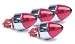 RoadPro RP-7872 Lighted Tip License Plate Screws - Red Chrome Finish 4-Pack (1 Each)