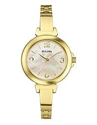 Bulova Womens 97L136 Analog Display Japanese Quartz Yellow Watch