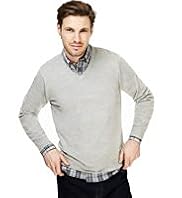 2" Longer Blue Harbour Cashmilon™ V-Neck Jumper