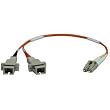 Tripp Lite N458-001-50 Duplex Multimode 50/125 Fiber Adapter, LC-M/SC-F - 1ft Tripp Lite N458-001-50 Duplex Multimode 50/125 Fiber Adapter, LC-M/SC-F - 1ft