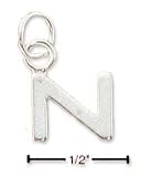 Sterling Silver Fine Lined Letter N Charm