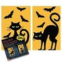 Amscan 27282 5' Cats & Bats Giant Window Silhouette 2 count