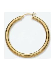 14k Plain Tube Hoop Earrings