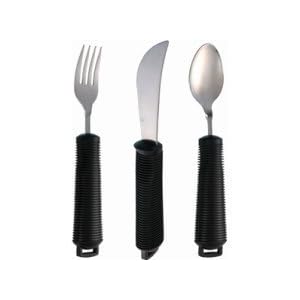 Soft Grip Bendable Cutlery Set 3 Piece Knife Fork Spoon Arthritis Disability Aid