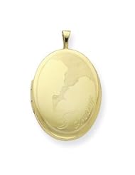 Genuine IceCarats Designer Jewelry Gift Gold Plated Sterling Silver 20Mm Forever Oval Locket