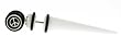 Fake Acrylic Taper - White Peace Sign - 16g Wire Stud - 0 Gauge - 49.75mm Length - Sold as a Pair