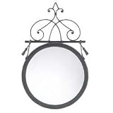 Designer Iron Love Knot Mirror - Black with Antique Gold Roped Accents