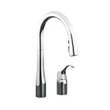 KOHLER K-647-VS Simplice Pull-Down Kitchen Sink Faucet, Vibrant Stainless