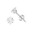 Sterling Silver Square Earrings - Stamping - 8 mm