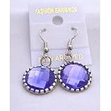D116 Tanzanite Stud Earrings Ethnic Simulated Crystals Faceted Bead Stud Promorional Item Selling Only for 50 Cents