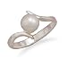 Crossover Design Cultured Freshwater Pearl .925 Sivler Ring. Sizes 5-9 - RingSize 7