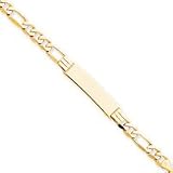 14k Figaro ID Bracelet - 8 in.