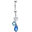 Solid 14k White Gold Blissful Butterfly Belly Ring