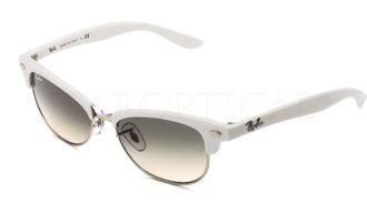 Ray-Ban Sunglasses - RB4132 Catty Clubmaster / Frame: Shiny White Lens: Crystal Gray Gradient