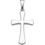 14K White Gold Cross Pendant - 28.5x19.0mm