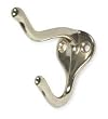 Battalion 1HGL1 Coat and Hat Hook, 2 Hook Ends, Brass