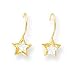14k Wire 4mm CZ (Cubic Zirconia) Star Earrings