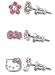 Licensed � Sanrio Hello Kitty Face, Flower & Bow Stud Earrings Set - 3 Pair Image
