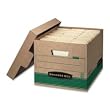 Stor/File Extra Strength Storage Box, Letter/Legal, Kraft/Green, 12/Carton