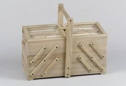 Holz Nähkasten mit faltbarem Griff