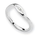 Sterling Silver White Ice .02ct. Diamond Ring - Size 6