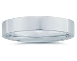 5 mm Plain Flat Comfort-Fit Men's Wedding Band in 14k White Gold