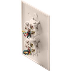 4C Almond Flush Modular Telephone Jack Dual jack