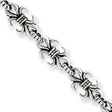 Sterling Silver Gothic Bracelet - 7.5 Inch - Toggle - JewelryWeb
