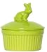 Stoneware Pottery Kiwi Pate Dish with Rabbit Top Cover 4"D, 3.5"H Set of 2