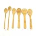 6 Piece Set - Large Bamboo Cooking Utensils With Matched Servers