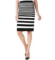 Striped Knee Length Pencil Skirt