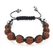 Lovethelinks - Bracelet Amitié Shamballa avec courroie en soie et 9 boules de cristal tchèques - Rouille