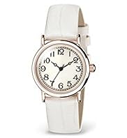Round Face Crocodile Skin Design Strap Watch