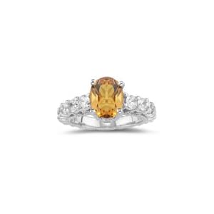 Buy 1.57 Cts Diamond and 2.20 Cts Citrine Ring in 18K White Gold by mycitrinejewelry