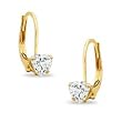 Heart-Shaped Cubic Zirconia Earrings in 14K Gold Child's 4mm BABY GOODS