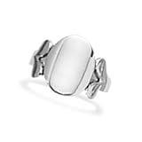 Sterling Silver Fancy Oval Engravable Ring