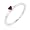 Heart-Shaped Ring with Ruby Stone and Shiny Rhodium Plating (Sizes 5-10), 5