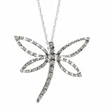 Gordon's Jewelers Diamond Fascination Dragonfly Pendant in 14K White Gold fashion