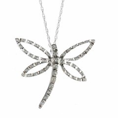 Gordon's Jewelers Diamond Fascination Dragonfly Pendant in 14K White Gold fashion