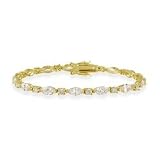 Vermeil (24k Gold over Sterling Silver) Marquise Cut Simulated Diamond (CZ) tennis Bracelet
