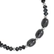 .925 Silver, Onyx & Snowflake Obsidian Beaded Necklace- 16"