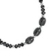 .925 Silver, Onyx & Snowflake Obsidian Beaded Necklace- 16"