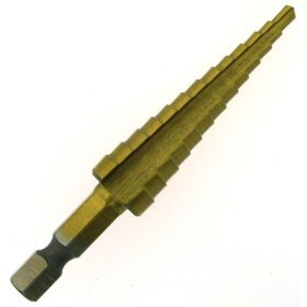 13 drills in 1 STEP DRILL-UNIBIT from 1/8" to 1/2" w/quick release hex shank M2 HSS